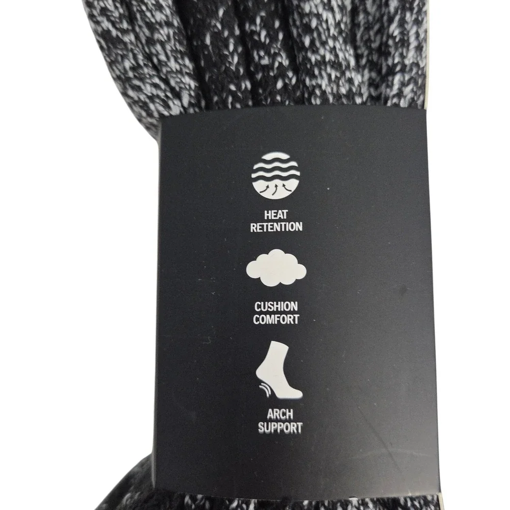 Mossy Oak Heavy Duty Thermal Socks Mens Black Gray 2 Pack Shoe‎ Size 6-12.5 NWT